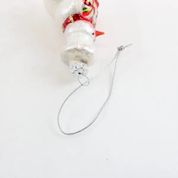 Williams Sonoma Snowman Chef Glass Christmas Ornament 3.25in