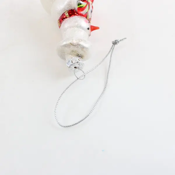 Williams Sonoma Snowman Chef Glass Christmas Ornament 3.25in