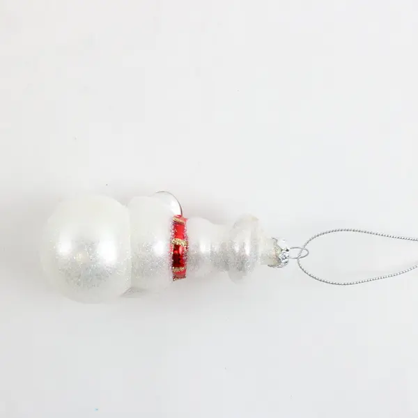 Williams Sonoma Snowman Chef Glass Christmas Ornament 3.25in