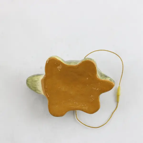 Hand-Painted Ceramic Turtle Ornament Olive Green Glazed Decor