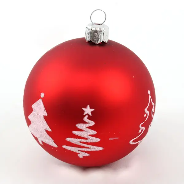 Lot of 2 Red Frosted Matte Christmas Ball Ornaments