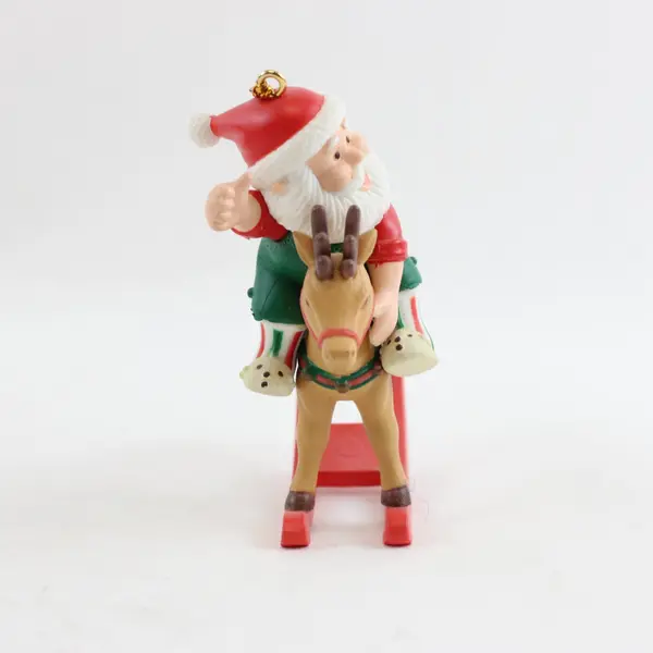 Vintage Kirkland Signature Santa Riding Reindeer Christmas Ornament