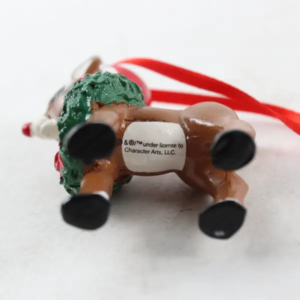 Rudolph the Red-Nosed Reindeer Christmas Ornament Santa Hat Wreath