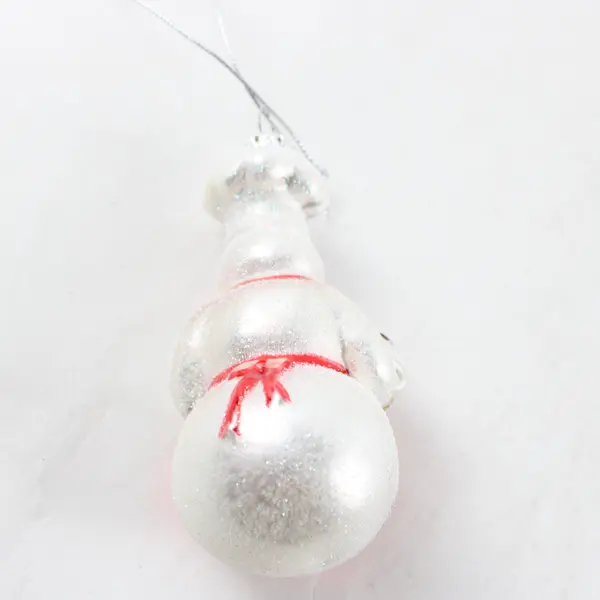 Lot of 2 Williams Sonoma Glass Snowmen Chef Christmas Ornaments