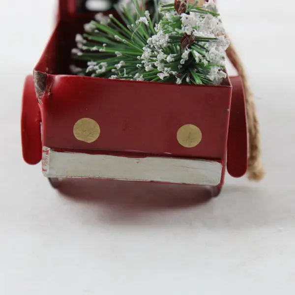 Rustic Red Metal Truck Christmas Tree Ornament Farmhouse Holiday Decor