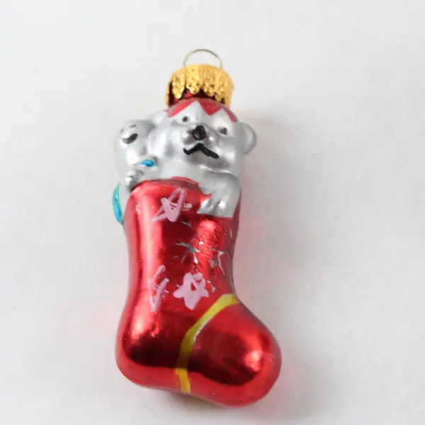 Lot of 2 Hand-Blown Glass Ornaments Decorative Holiday
