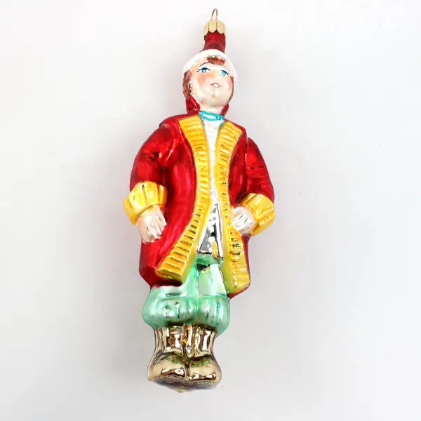 Vintage Kurt Adler Polonaise Nutcracker Soldier Glass Ornament 7in 1990s