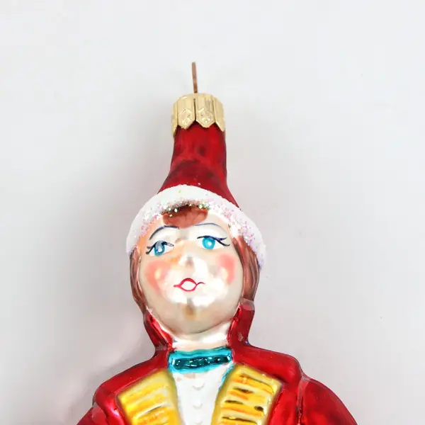 Vintage Kurt Adler Polonaise Nutcracker Soldier Glass Ornament 7in 1990s