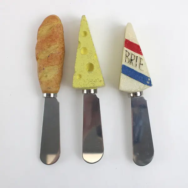 Lot of 3 Boston Warehouse Food-Themed Cheese Spreaders Serving Utensils