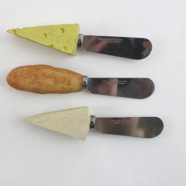 Lot of 3 Boston Warehouse Food-Themed Cheese Spreaders Serving Utensils