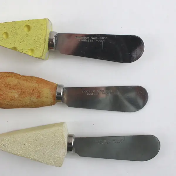 Lot of 3 Boston Warehouse Food-Themed Cheese Spreaders Serving Utensils
