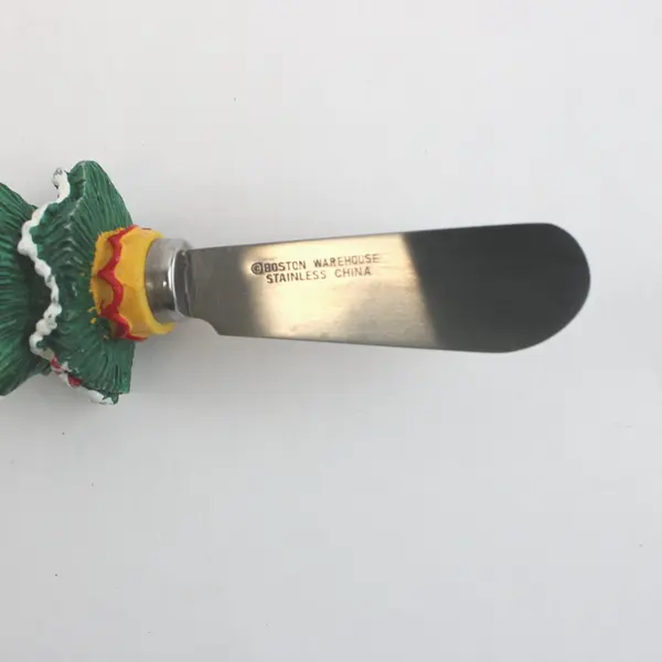 Lot of 4 Boston Warehouse Christmas Cheese Spreaders Santa Snowman Tree