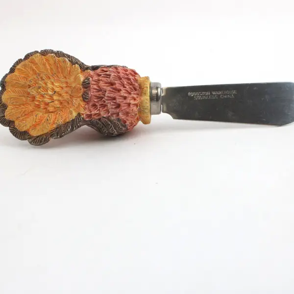Lot of 2 Cheese Spreaders Gaston Warehouse Turkey Handle Black Handle