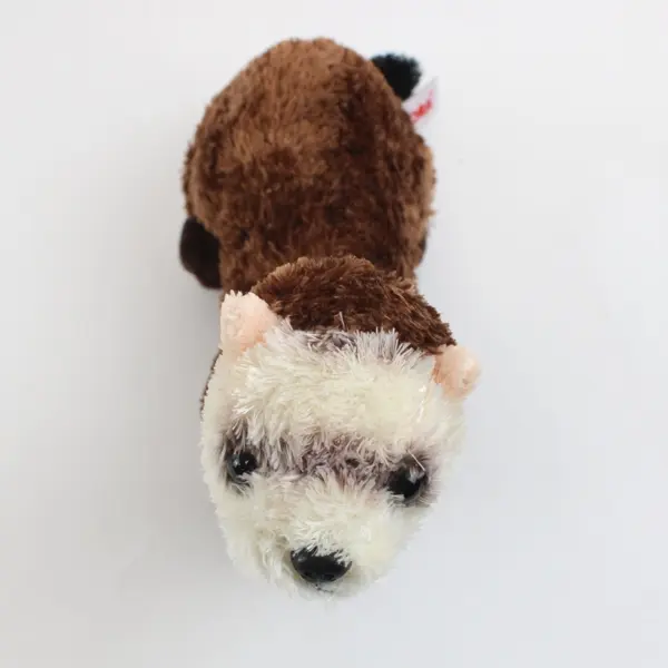Aurora World Ferret Plush Brown White Face Black Tail 8" Stuffed Animal