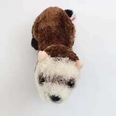 Aurora World Ferret Plush Brown White Face Black Tail 8" Stuffed Animal