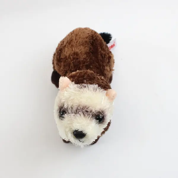 Aurora World Ferret Plush Brown White Face Black Tail 8" Stuffed Animal