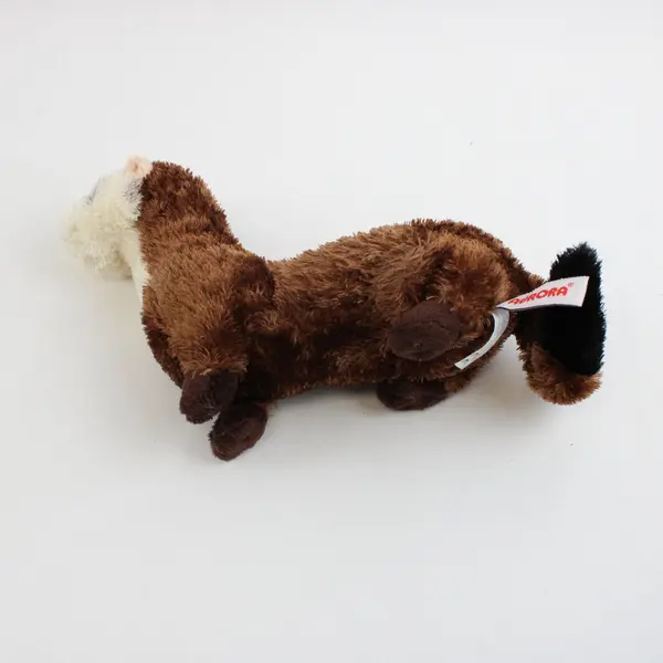 Aurora World Ferret Plush Brown White Face Black Tail 8" Stuffed Animal
