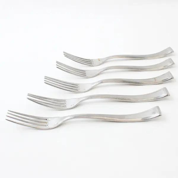 Lot of 5 Fortessa Catana Dinner Forks Used Stainless Flatware