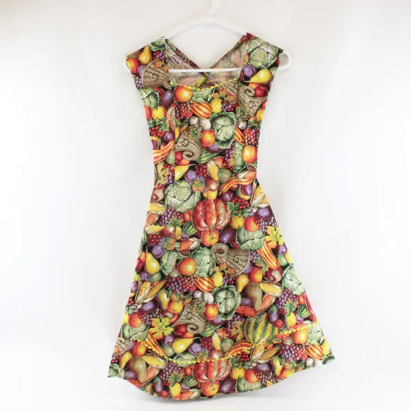 Handmade Multicolor Cornucopia Harvest Print Kitchen Apron