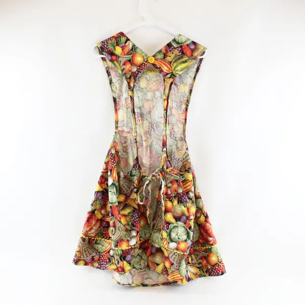 Handmade Multicolor Cornucopia Harvest Print Kitchen Apron