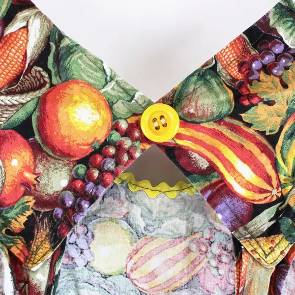 Handmade Multicolor Cornucopia Harvest Print Kitchen Apron