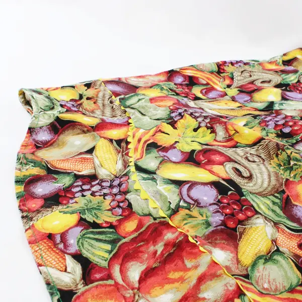 Handmade Multicolor Cornucopia Harvest Print Kitchen Apron