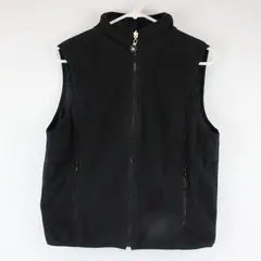 Casual Corner Annex Reversible Black Fleece Zip-Up Vest Women's Petite Large