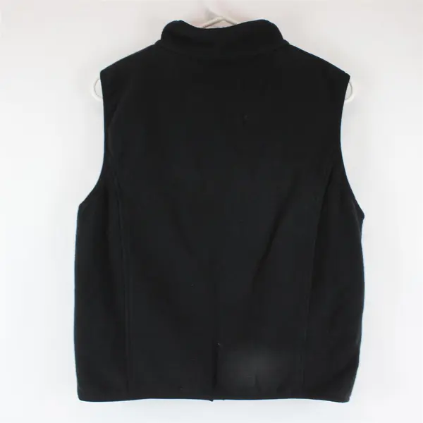 Casual Corner Annex Reversible Black Fleece Zip-Up Vest Women's Petite Large