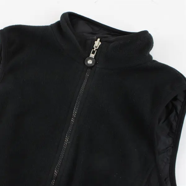 Casual Corner Annex Reversible Black Fleece Zip-Up Vest Women's Petite Large