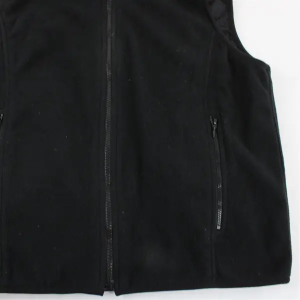 Casual Corner Annex Reversible Black Fleece Zip-Up Vest Women's Petite Large