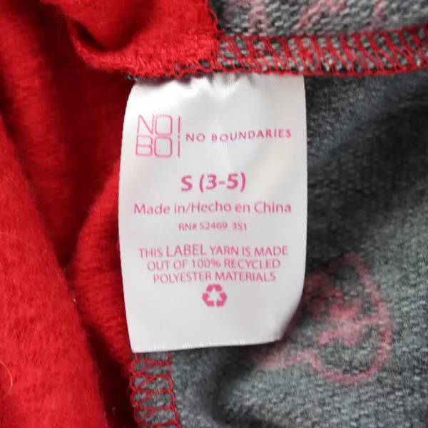 No Boundaries Red Black Heart Print Hoodie Dress Juniors S 3-5
