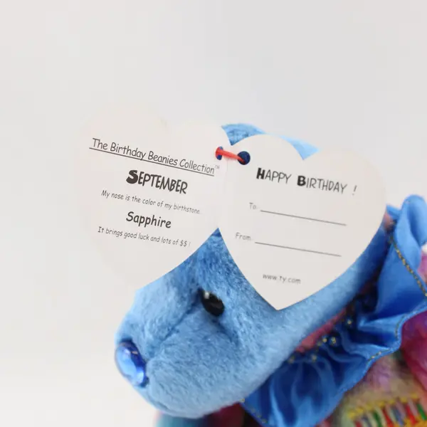 TY Beanie Baby September Birthday Bear 7.5in MWMT Retired Plush