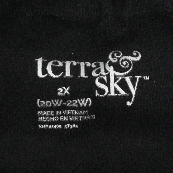 Terra & Sky Women’s Plus 2X (20W-22W)  Black Leggings 