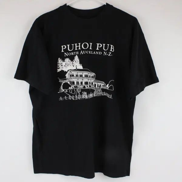 Seabreeze Originals Unisex Black Graphic T-Shirt L Puhoi Pub NZ 100% Cotton