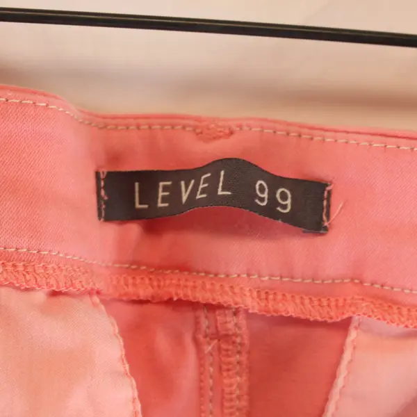 Level 99 Skinny Jeans Coral Pink Stretch Denim Pants Size 30