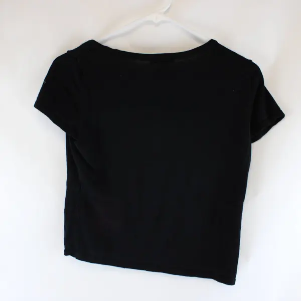 White House Black Market Drape Cardigan Short Sleeve M Black Knit Open Front