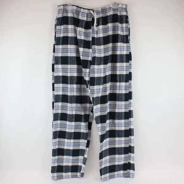 Cascade Casual Men's 2XL Blue Gray Plaid Pajama Lounge Pants