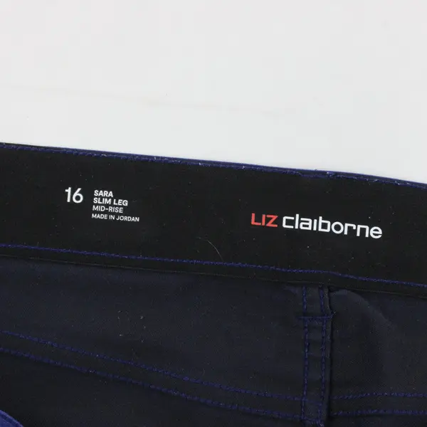 Liz Claiborne Sara Navy Blue Slim Leg Mid Rise Jeggings Women's 16