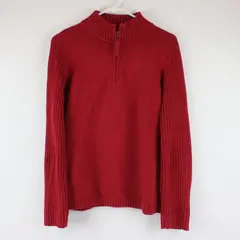 St. John's Bay Women's Red Knit 1/4 Zip Pullover Sweater Large