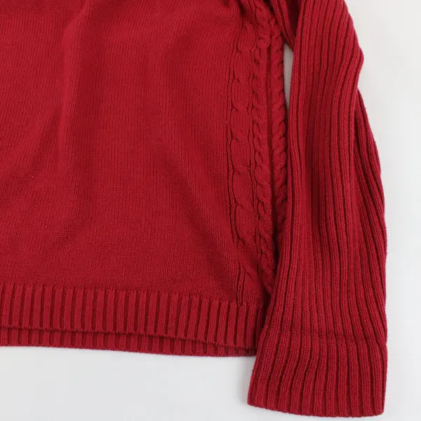 St. John's Bay Women's Red Knit 1/4 Zip Pullover Sweater Large