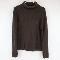 Sonoma Women's Brown Ribbed Knit Turtleneck Sweater Size Large Pullover