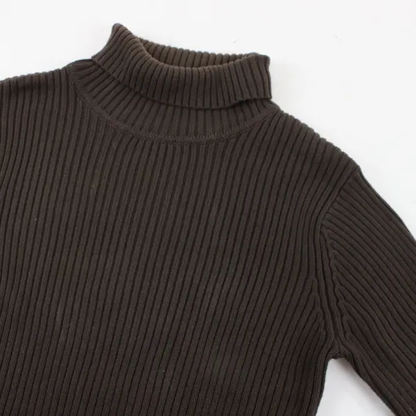 Sonoma Women's Brown Ribbed Knit Turtleneck Sweater Size Large Pullover