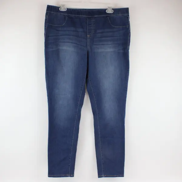 No Boundaries Women's Med. Wash XXL (19) Stretch Jeans Faux Front Elastic Waist