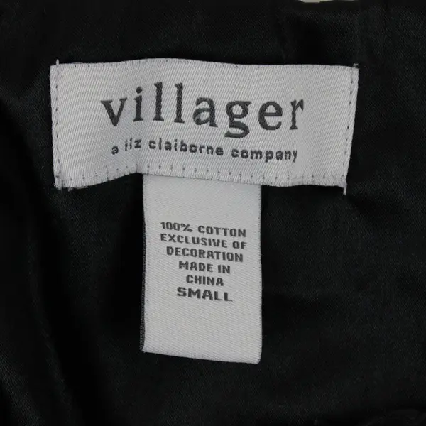 Villager Liz Claiborne White Polka Dot Black Nightgown Women's Small