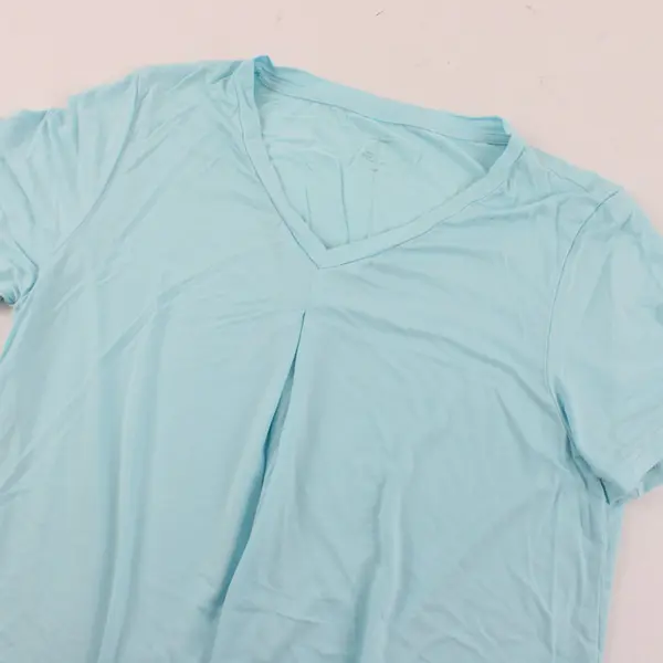 Women's Medium Sky Blue Pajama Set 95% Viscose Bamboo 5% Spandex Lettuce Hem