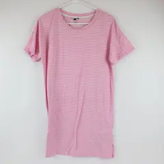 Jaclyn Intimates Pink White Striped Sleep Shirt Nightgown Women's M