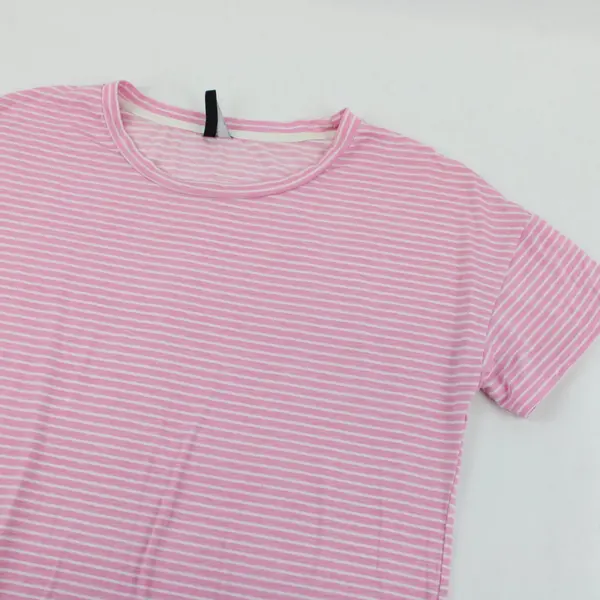 Jaclyn Intimates Pink White Striped Sleep Shirt Nightgown Women's M