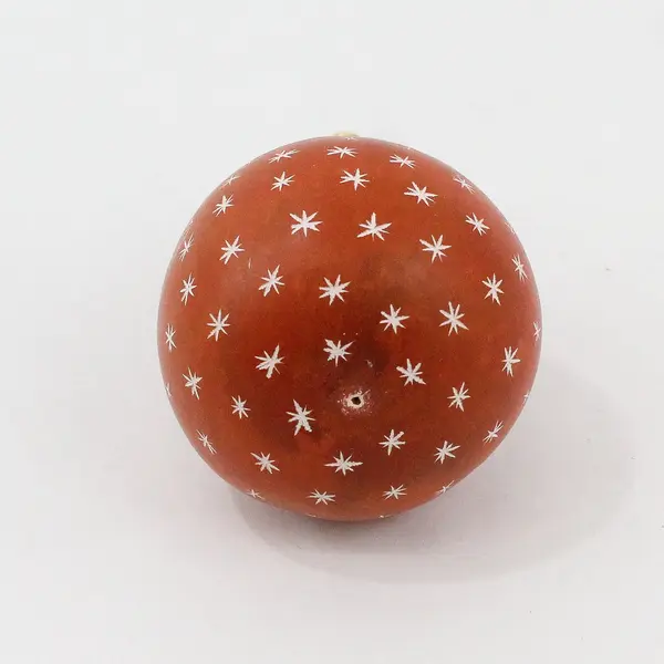 Orange Hand-Painted Gourd Christmas Ornament Bells Snowflakes