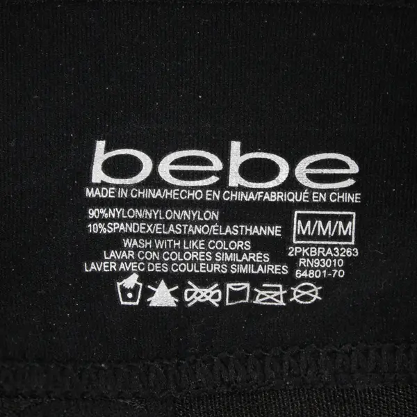 Bebe Black Padded Sports Bra Women's Medium