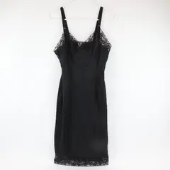 Vintage Movie Star Black Lace Trim Slip Dress Women's Size 34 Average